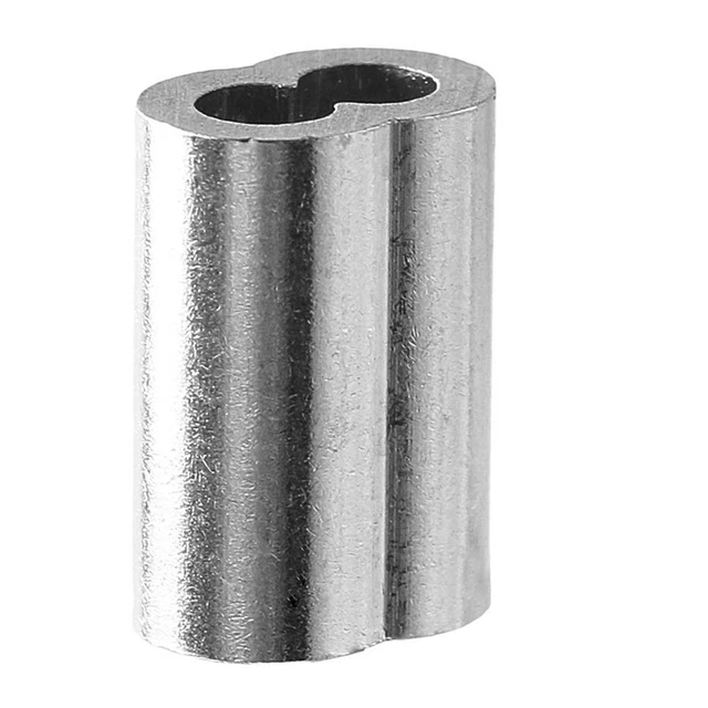Manica ad anello crimpatura in alluminio 1/8 pollici 100 pz per corda metallica, chiusura cavo V8G8