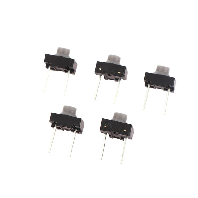 10 pz 8*8*5 mm perno touch switch gel di silice pulsante silenzioso interruttori pin due piedi ~^