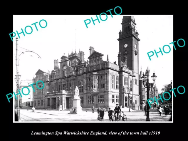 OLD POSTCARD SIZE PHOTO LEAMINGTON SPA ENGLAND VIEW OF THE TOWN HALL c1910