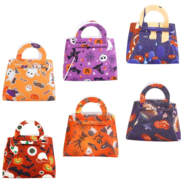 6 pezzi sacchetti per prelibatezze di Halloween, motivo Halloween, borse,
