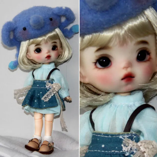 Mini bambola BJD 1/12 fatta a mano set completo carina 6,3 pollici bambola ragazza bambini giocattolo fai da te realistico