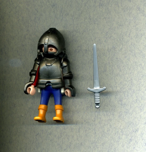 PLAYMOBIL 4807 GUERRIER Médiéval Chevalier Ordre Loup Armure Épée EUR 6