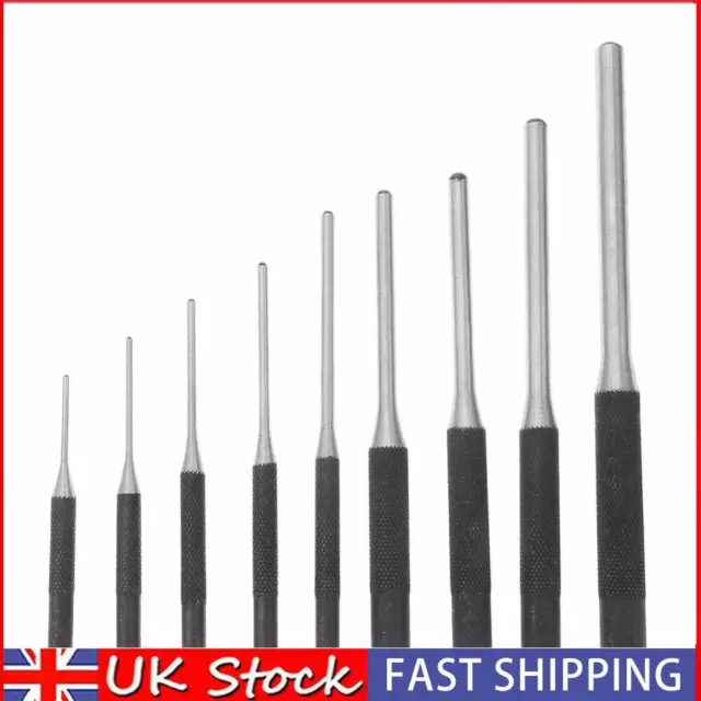 9pcs Multi Size Round Head Pins Set Punch Steel Grip Roll Pins Punch Tool UK