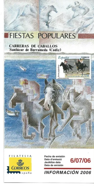España Carreras Caballos Sanlúcar de Barrameda Hoja Informativa año 2006 (FZ-15)