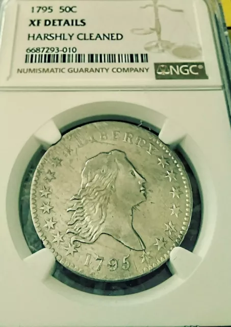 1795 Flowing Hair Half Dollar NGC XF Details Some Luster Check Variety