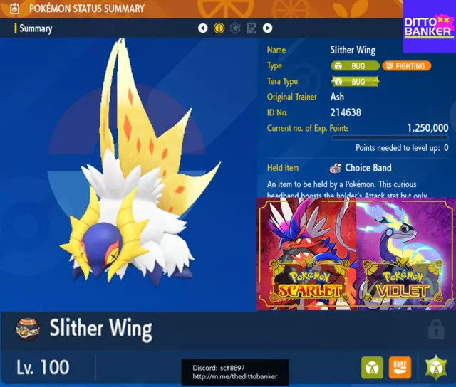 Shiny Slither Wing 6iv Battle Ready