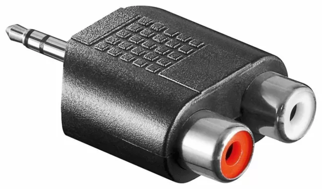 AUX Adapter Klinke Cinch Klinken Stecker 3,5 mm auf 2x Chinch Buchse rot weiß