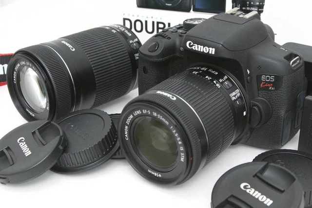 CANON EOS KISS X8i Double Zoom Kit 18-55mm 55-250mm IS STM Working
