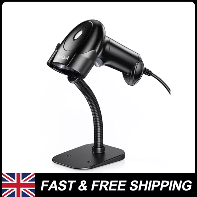 Anyeast AT003 2D QR 1D Barcode Scanner+Stand For Computer Portable Wired Reader