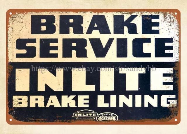 man cave artwork walls United Motors Inlite Brake Lining metal tin sign