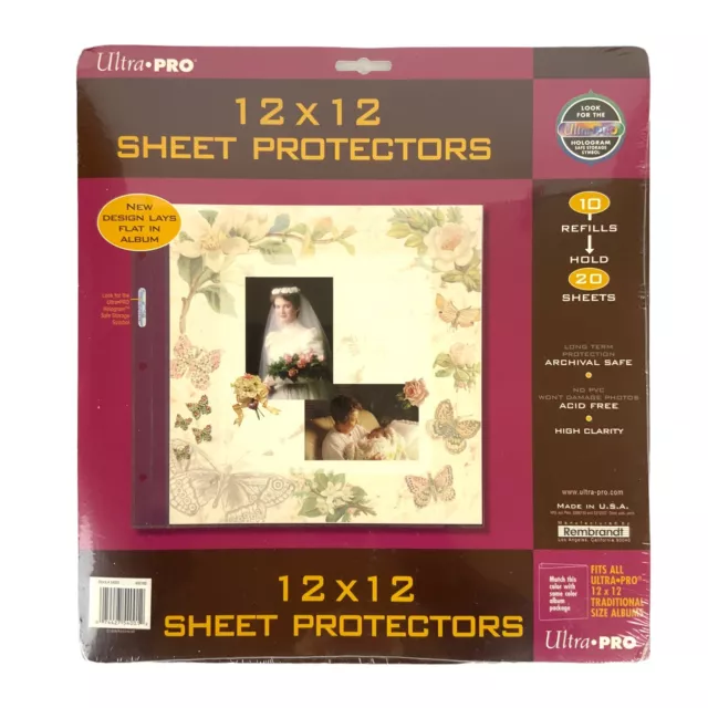 Rembrandt Ultra Pro 12x12 Sheet Protectors Pack of 10 Holds 20 sheets Made USA