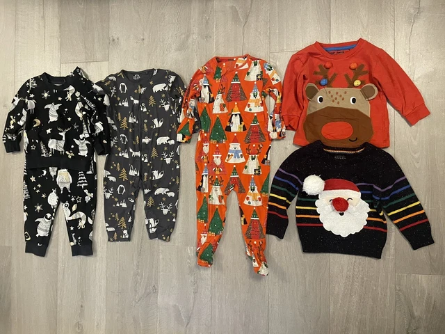 Pacchetto abbigliamento natalizio bambino 12-18 mesi pigiama, maglione, top... tutto successivo
