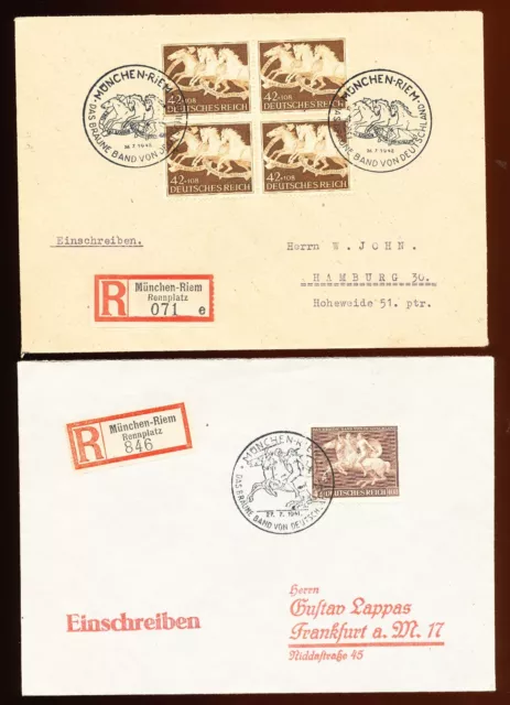 5 Briefe - Galopprennen um das Braune Band 1938, 1941, 1942, Blaues Band 1941...