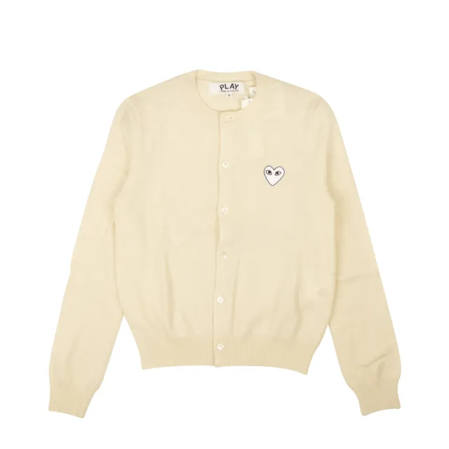 NWT Comme Des Garcons Play White Heart Knit Cardigan Size S $425