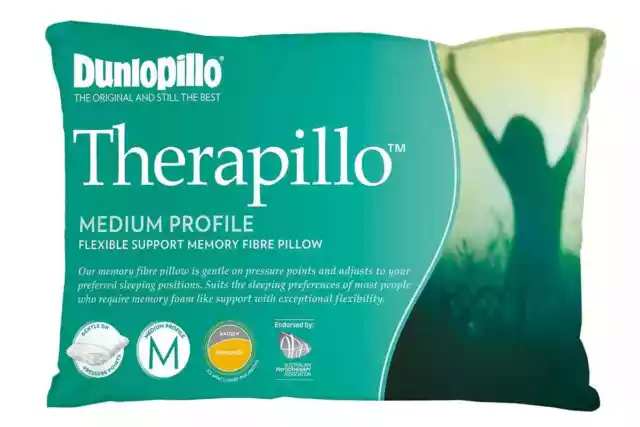 Dunlopillo Therapillo Flexible Support Memory Fibre Pillow (Medium Profile)