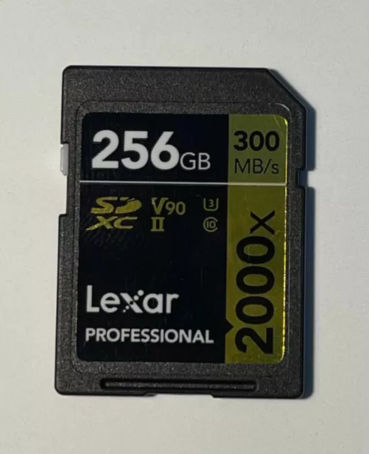 Lexar Professional 2000x SD Card 256GB, V90, SDXC UHS-II Memory Card RRP £359 UK