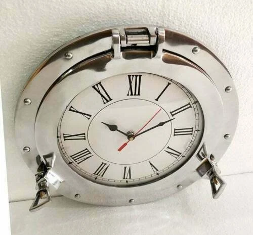 12 " Antik Marine Messing Schiff Bullauge Uhr Nautisch Wanduhr Heim Dekorative