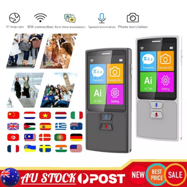 Smart Real-time Voice Translator Device 128 Language Portable Speech Sounds