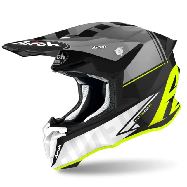 Casco Moto Cross Airoh Twist 2.0 Tech Yellow Nuovo