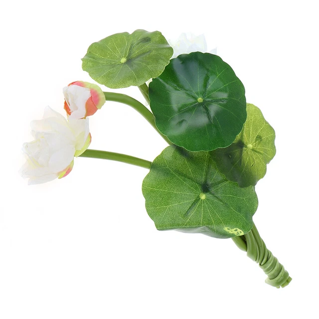 Lotus Simulation Artificial Flower Water Lily Micro Landscape Home Plants De ❤XH