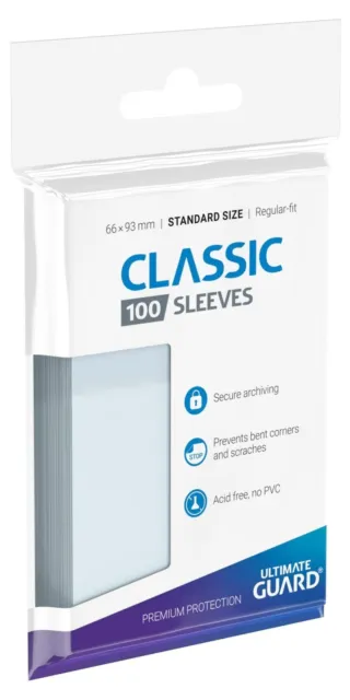 Ultimate Guard Classic Soft Sleeves Standard Size Transparent (100), 66x93