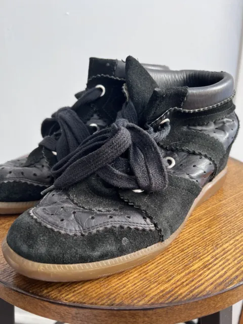 Isabel Marant Bobby Wedge Sneakers Size 8 IT 39 Women's Black Used