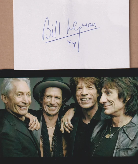 BILL WYMAN ORIGINAL Autogramm signierte Briefkarte mit Foto Rolling