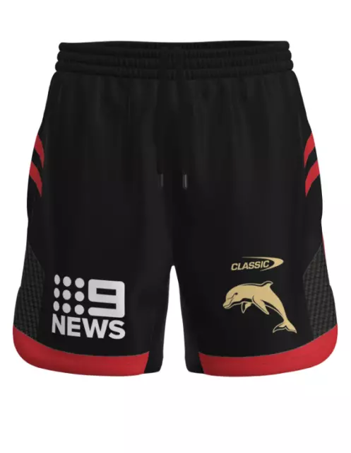 The Dolphins NRL 2023 Classic Training Shorts Black Sizes S-7XL!