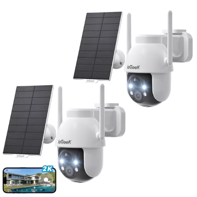 ieGeek Outdoor 2K Wireless Security Camera Wireless Home WiFi Battery CCTV Cam