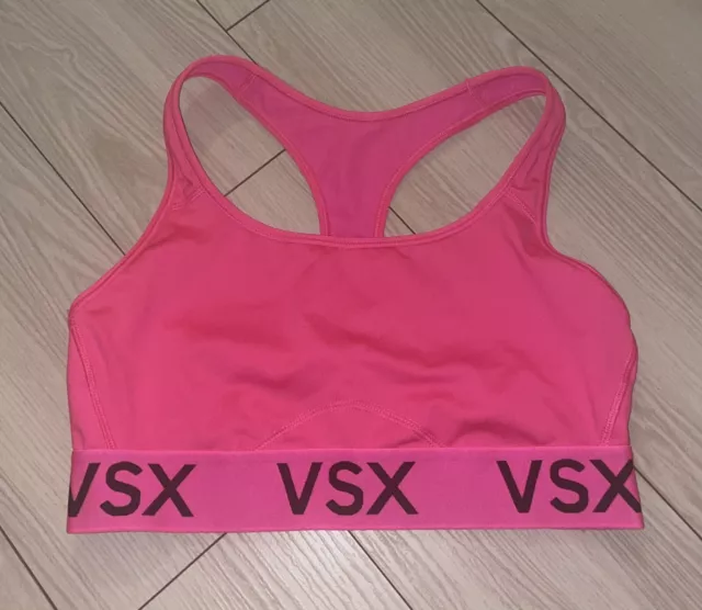 Victorias Secret VSX Sport Sports Bra Racerback Womens M Medium Pink 2