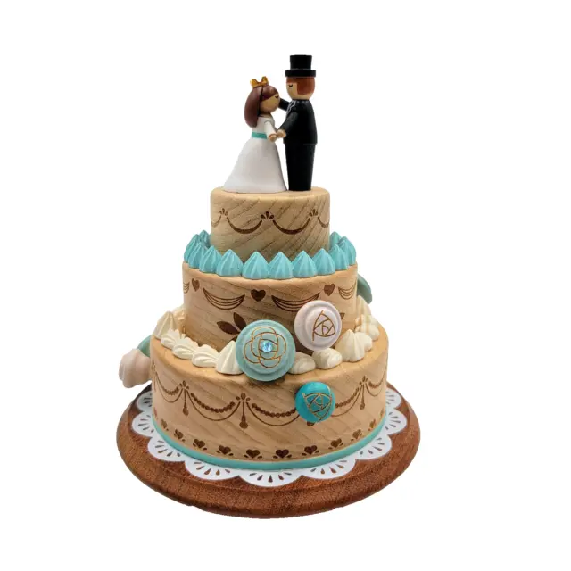 Wooderful Life Wedding Cake Music Box The First Dance Bride Groom Teal White