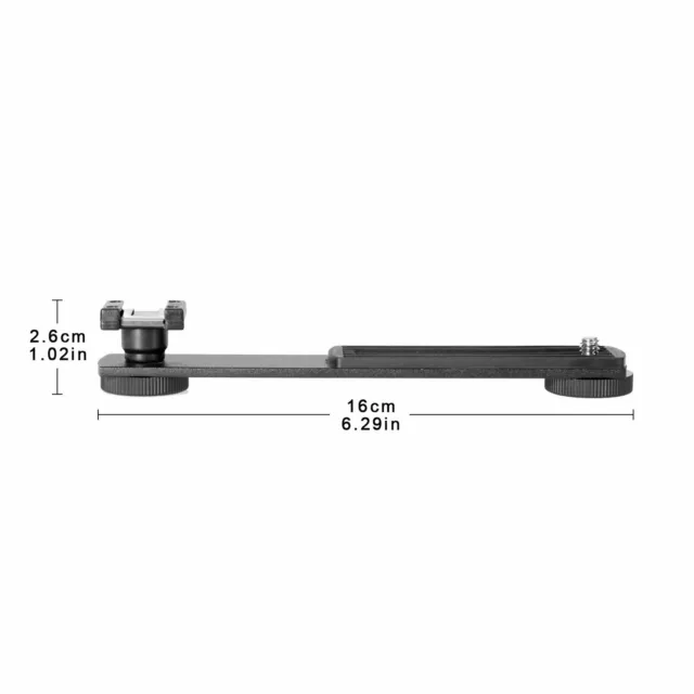 Hot Shoe Extension Bar Dual Bracket Mount For DV LED Video Light  Camera 2