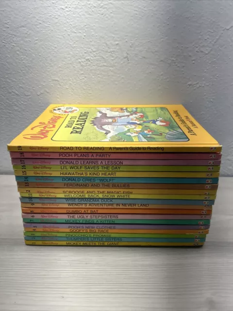 Walt Disney Fun to Read Library Complete Set of 1-19 Books Road To Reading 1986