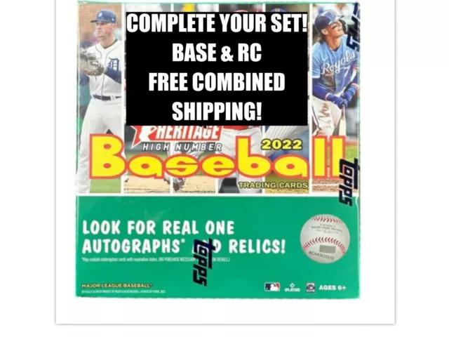 2022 Topps Heritage Baseball Base COMPLETE YOUR SET - YOU PICK FROM LIST