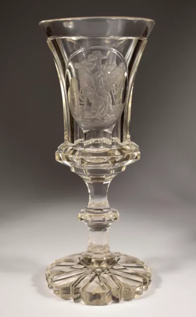 Unique Antique Engraved Goblet from the first half of the 19th century