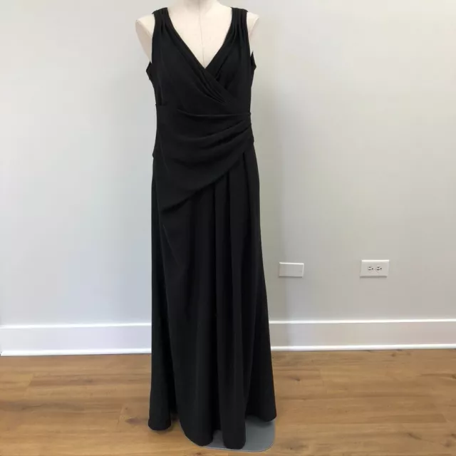 Armani Collezioni Evening Gown Formal Dress Womens 10 Black Wrap Sleeveless