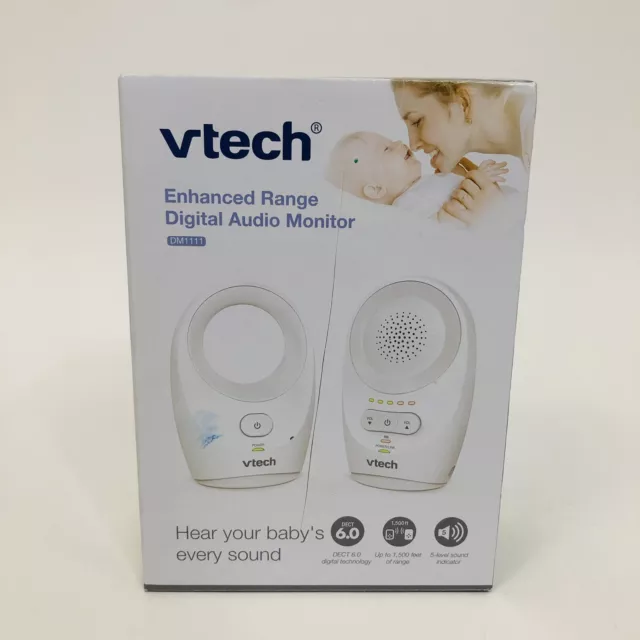 Monitor de bebé de audio digital VTech DM1111 PU blanco rango mejorado funciona