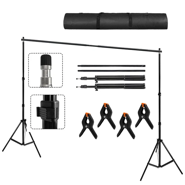 2,1 x 3m Fotostudio Hintergrundsystem Teleskop Hintergrund Stativ Set Mit Tasche