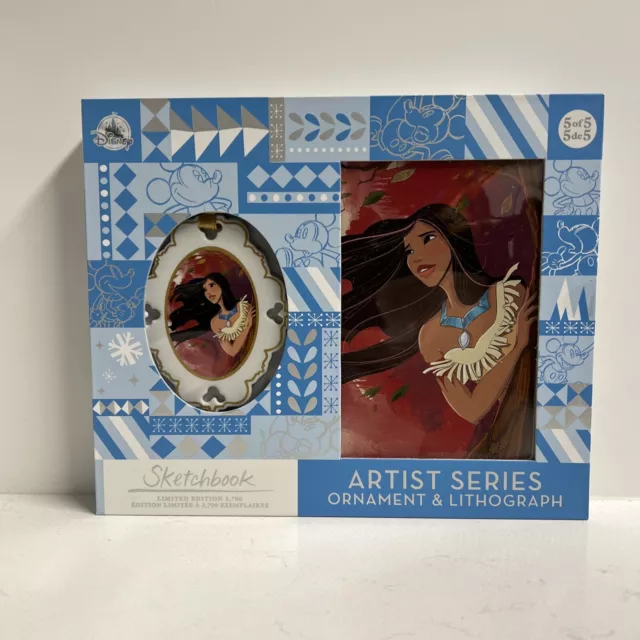 Disney Artist Series Sketchbook Ornament Lithograph Set Pocahontas Limited 3700