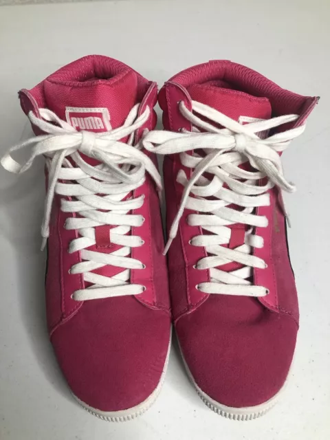 Women's PUMA Classic Wedge Pink Mid-Top Athletic Sneaker Shoes 9.5 / 356049-03