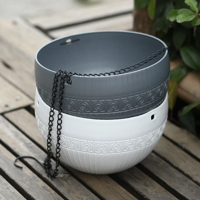 VASO PER FIORI cesto sospeso cesto sospeso plastica riciclata bianco
