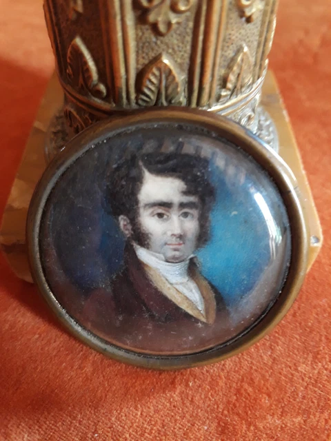 PORTRAIT D'HOMME MINIATURE DEBUT XIXé SIECLE RESTAURATION