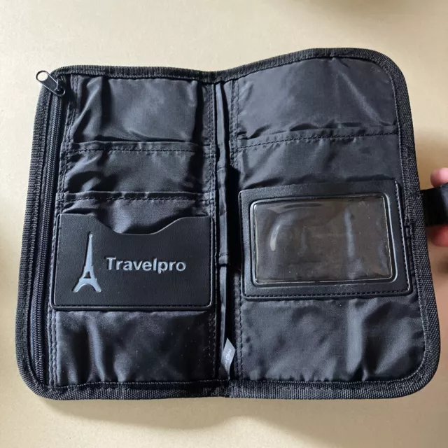TRAVELPRO SLIM BLACK Passport Holder Wallet W/ID Window 9.5”x 11” $13. ...