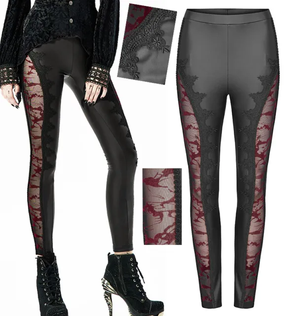 Pantalon leggings cuir dentelle veine velours gothique punk lolita sexy PunkRave