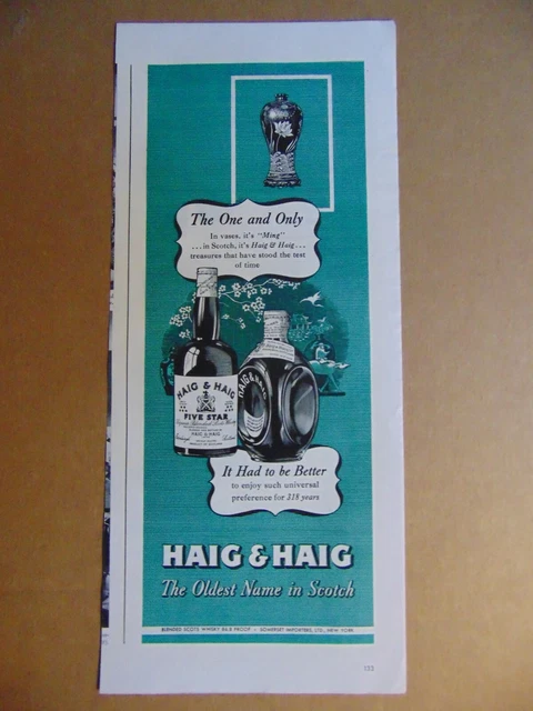 1945 HAIG & HAIG The Oldest Name In Scotch vintage art print ad