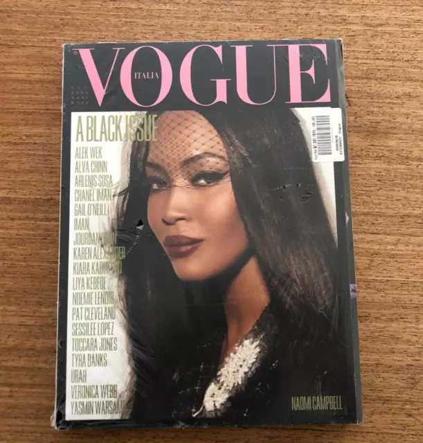 Sealed VOGUE Italy Italia The Black Issue First Print July 2008- Naomi Campbell