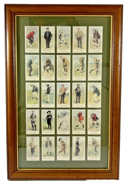 Framed 'Cope's Golfers' (Packed in Cope's Tobaccos) x25 (Reprint). Crack on rear