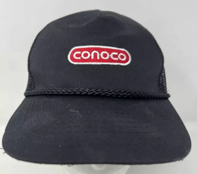 Vintage Conoco Gas Hat Mesh Trucker Corded Adjustable Snapback Cap