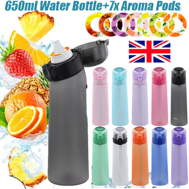 650Ml Air Water Bottle with 7 Fruit Pods Included. Flavoured Water Bottle Up