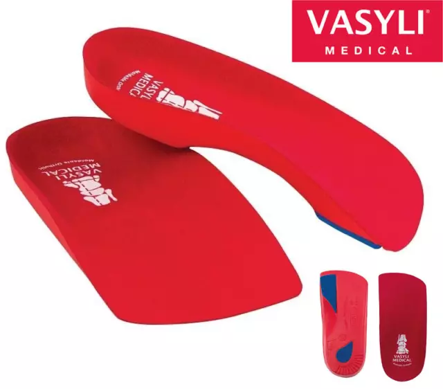 Vasyli Custom High Density Red 3/4 Orthotics Insole Arch Support
